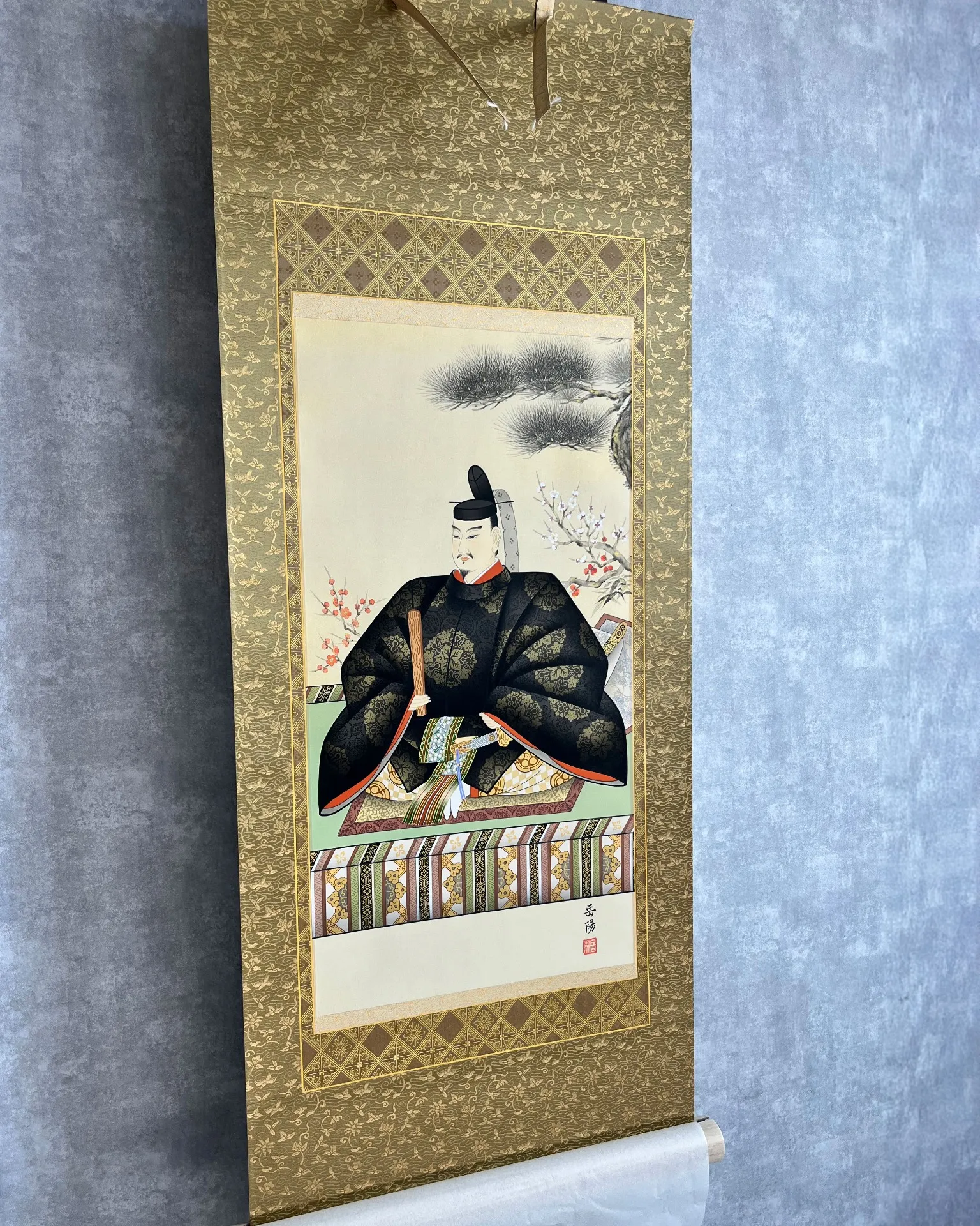 【掛け軸】菅原公卸尊像 中村岳陽