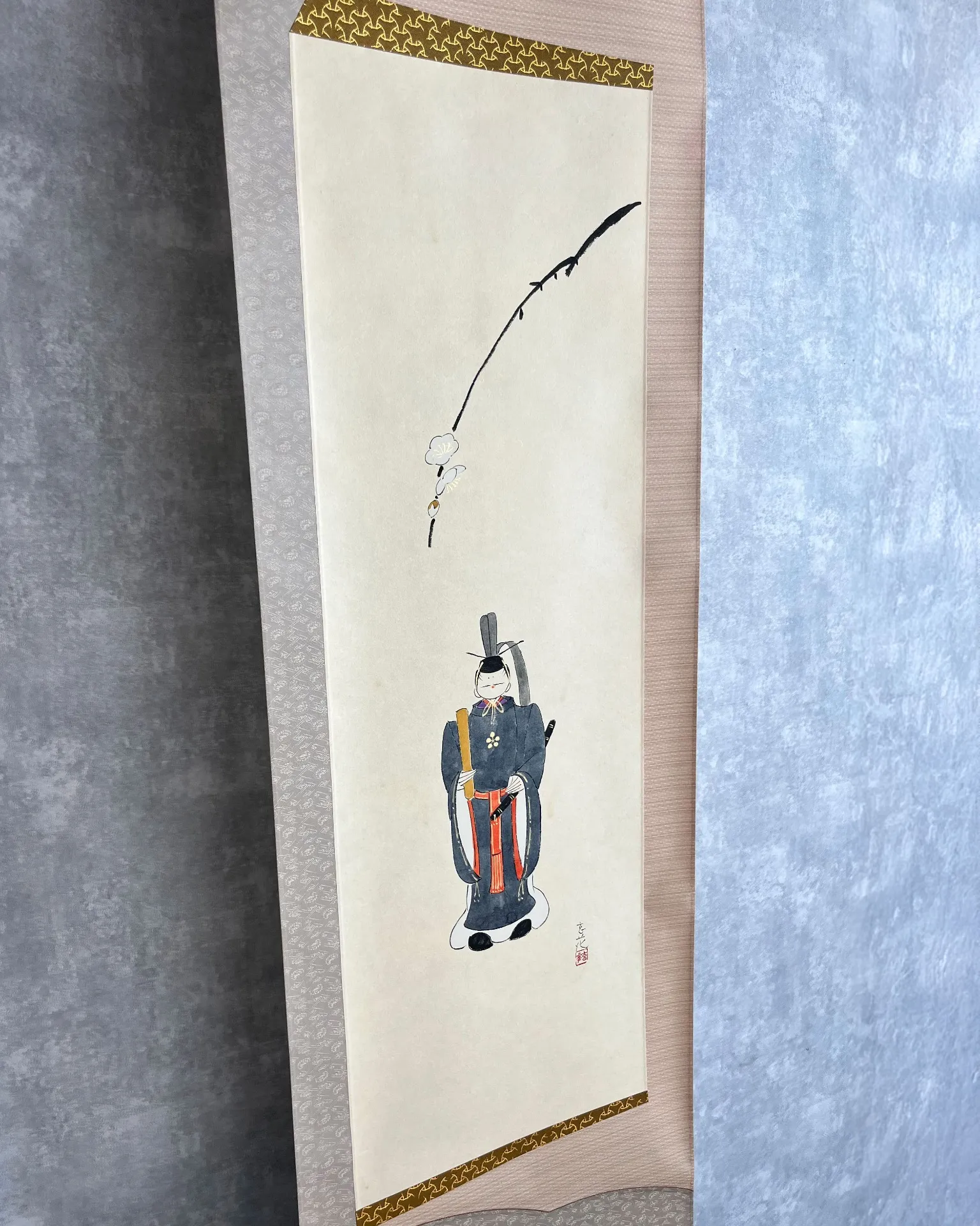 【掛け軸】天神様 創作表装