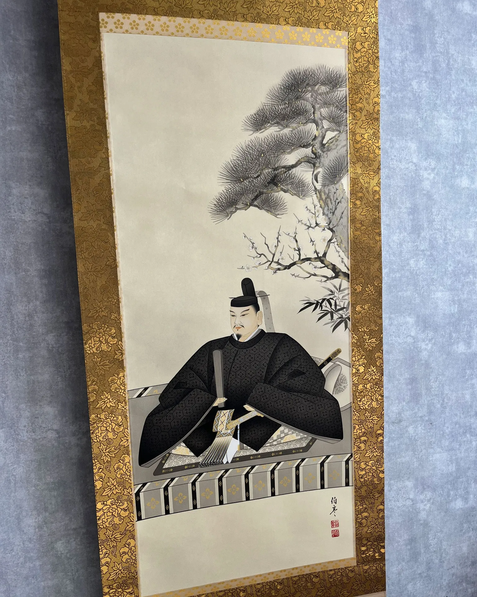 【掛け軸】菅公卸尊像　神官仕立