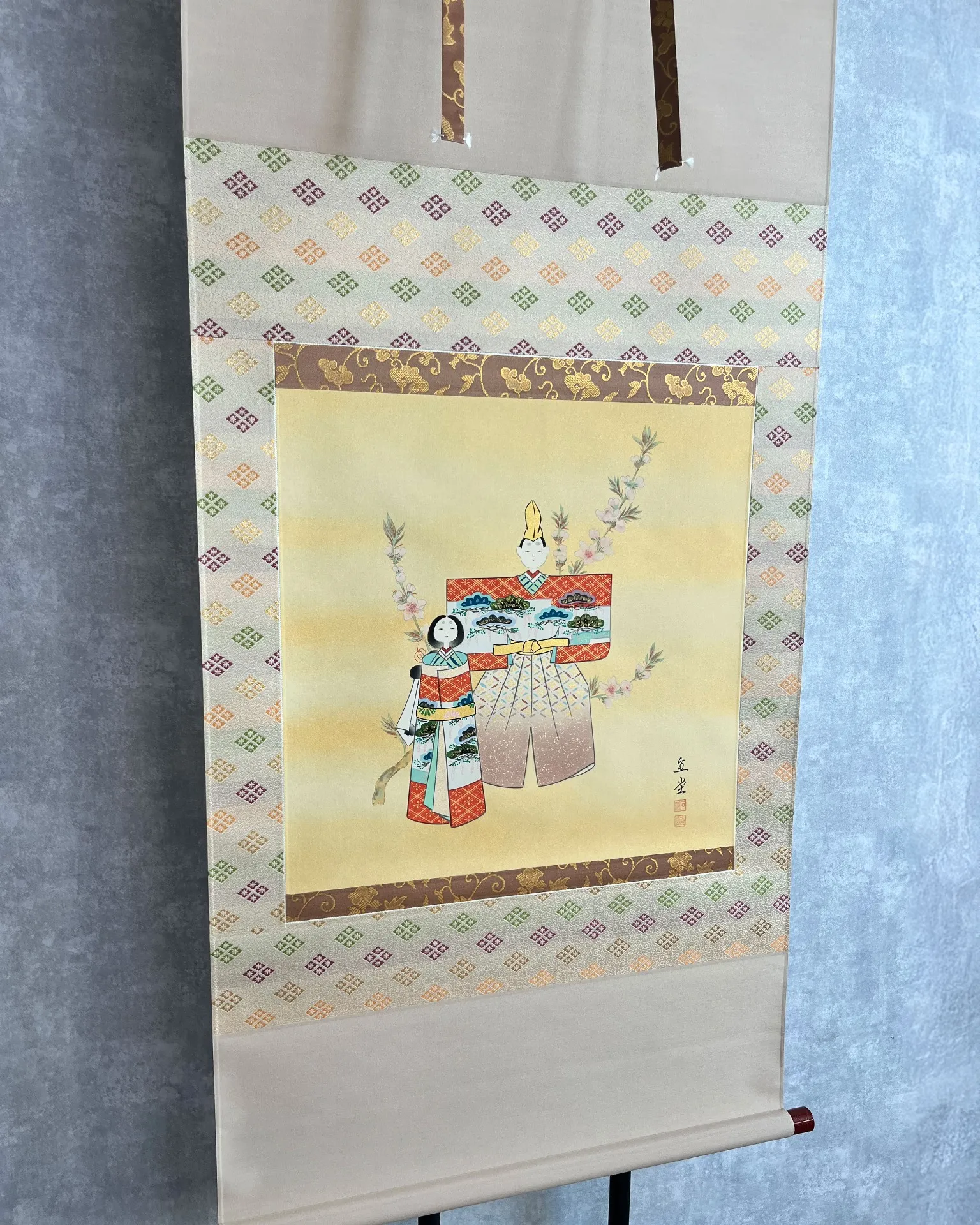 【掛け軸】お雛 上武田菱合金